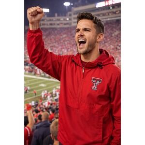 Champion Texas Tech Red Raiders Pullover Windbreaker Jacket Men's Size Medium